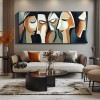 Whispered Conversations-Contemporary Wall Art for Modern Spaces | abstract Facial abstraction