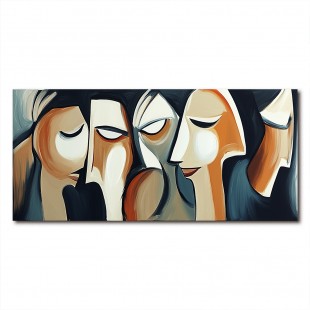Whispered Conversations-Contemporary Wall Art for Modern Spaces | abstract Facial abstraction