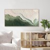 Whispering Coastline-abstract Green & White Textured Oil Painting for Modern Decor