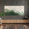 Whispering Coastline-abstract Green & White Textured Oil Painting for Modern Decor