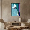Whispering Light - abstract White Flower Painting Modern Floral Vase Wall Art Vertical