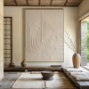 Whispering Sands-Wabi-Sabi Textured abstract Oil Painting | Minimalist Vertical Canvas Art