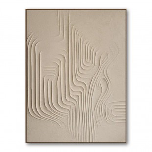 Whispering Sands-Wabi-Sabi Textured abstract Oil Painting | Minimalist Vertical Canvas Art