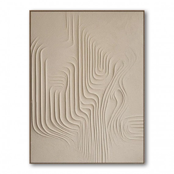 Whispering Sands-Wabi-Sabi Textured abstract Oil Painting | Minimalist Vertical Canvas Art