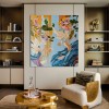Whispers in Bloom - Textured abstract Floral Oil Painting Large Hand-Painted Canvas Art