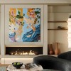 Whispers in Bloom - Textured abstract Floral Oil Painting Large Hand-Painted Canvas Art