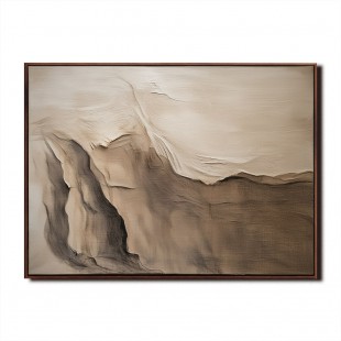 Whispers of Dawn: Textured abstract Oil Painting - Brown and Beige Landscape Wall Art for Modern Interiors