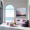 Whispers of Dawn – abstract Textured Seascape Oil Painting, Modern Minimalist Wall Art for Living Room