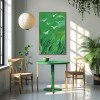 Whispers of the Wind - Green abstract Canvas with Flying White Birds Nature Wall Art