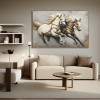 White Galloping Horse Canvas Art – Modern abstract Horse Wall Decor