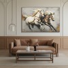 White Galloping Horse Canvas Art – Modern abstract Horse Wall Decor