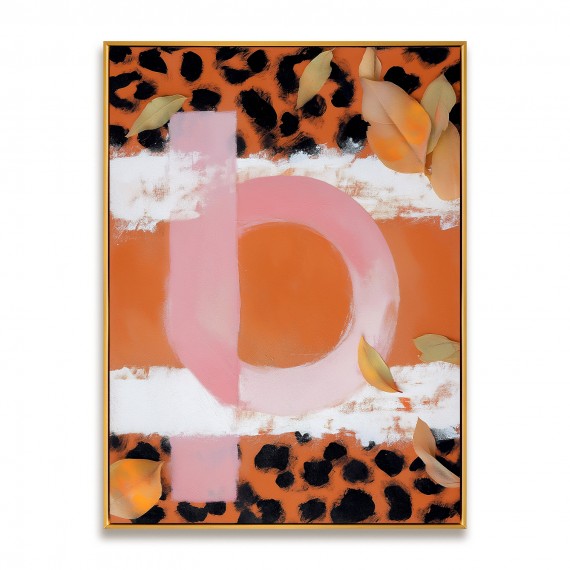 Wild Echo — abstract Leopard Print Wall Art, Modern Pink & Orange Canvas Décor