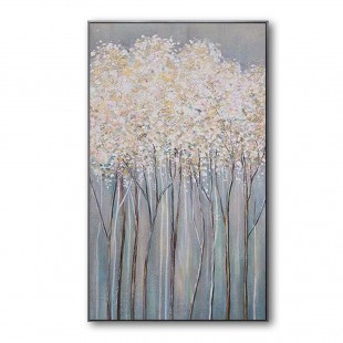 Winter in the North-Textured Winter Landscape Oil Painting on Canvas for Modern Decor