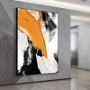 Yellow And Black abstract Painting - Bold Horizons #Iris010