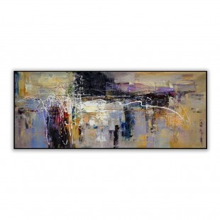 Zoom-abstract Oil Painting with Bold Colors and Dynamic Texture
