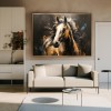 abstract Horse Portrait Wall Art – Bold Running Horse Canvas Painting
