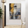 abstract Textured Oil Painting with Gold Textured Modern Wall Art