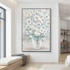abstract White Flower Oil Painting - Elegant Floral Art for Luxury Home Decor