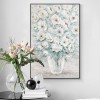 abstract White Flower Oil Painting - Elegant Floral Art for Luxury Home Decor
