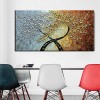 trees of Life-Textured abstract Painting with Silver-Blue, Gold & Orange Gradient